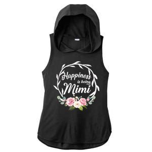 Happiness Is Being A Mimi Ladies PosiCharge Tri-Blend Wicking Draft Hoodie Tank