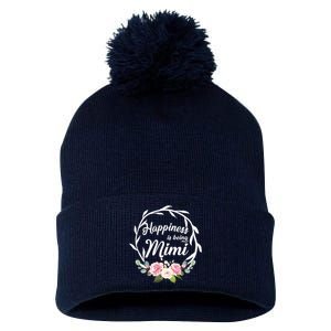 Happiness Is Being A Mimi Pom Pom 12in Knit Beanie