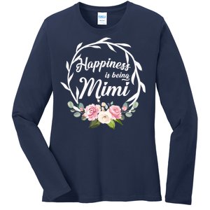 Happiness Is Being A Mimi Ladies Long Sleeve Shirt