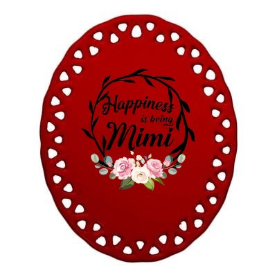 Happiness Is Being A Mimi Ceramic Oval Ornament