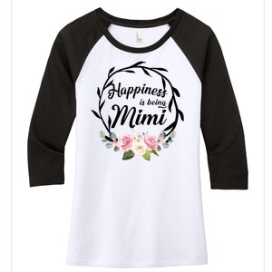 Happiness Is Being A Mimi Women's Tri-Blend 3/4-Sleeve Raglan Shirt