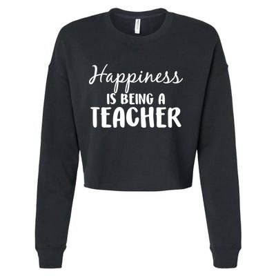 Happiness Is Being A Teacher Cropped Pullover Crew