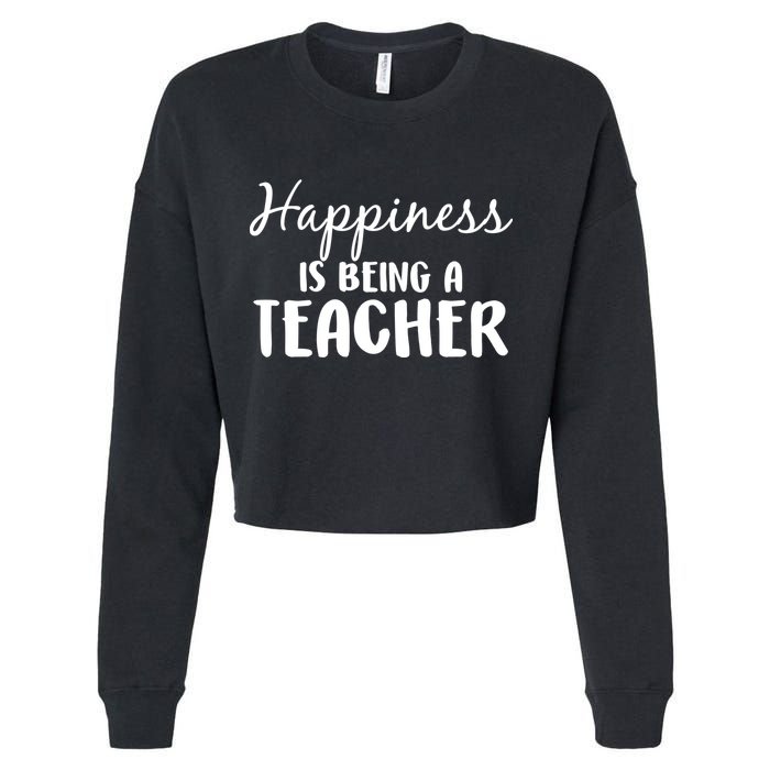 Happiness Is Being A Teacher Cropped Pullover Crew