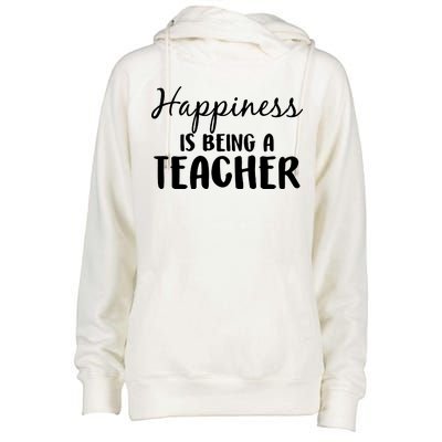 Happiness Is Being A Teacher Womens Funnel Neck Pullover Hood