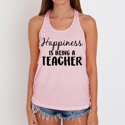 Happiness Is Being A Teacher Women's Knotted Racerback Tank