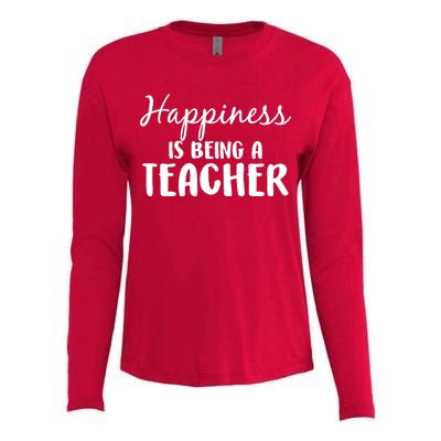 Happiness Is Being A Teacher Womens Cotton Relaxed Long Sleeve T-Shirt