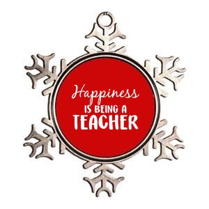 Happiness Is Being A Teacher Metallic Star Ornament