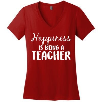 Happiness Is Being A Teacher Women's V-Neck T-Shirt