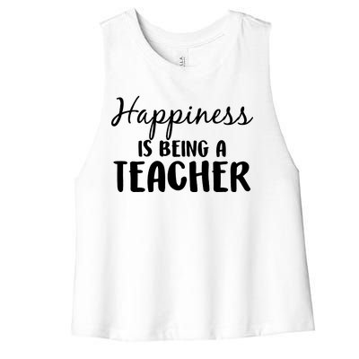 Happiness Is Being A Teacher Women's Racerback Cropped Tank