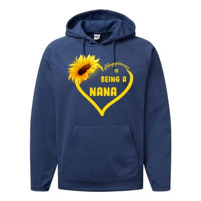 Happiness Is Being Called Nana Sunflower Performance Fleece Hoodie