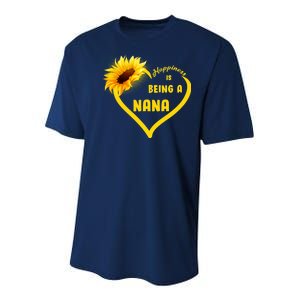 Happiness Is Being Called Nana Sunflower Youth Performance Sprint T-Shirt