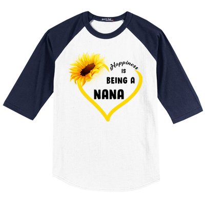 Happiness Is Being Called Nana Sunflower Baseball Sleeve Shirt