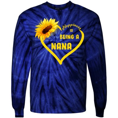 Happiness Is Being Called Nana Sunflower Tie-Dye Long Sleeve Shirt