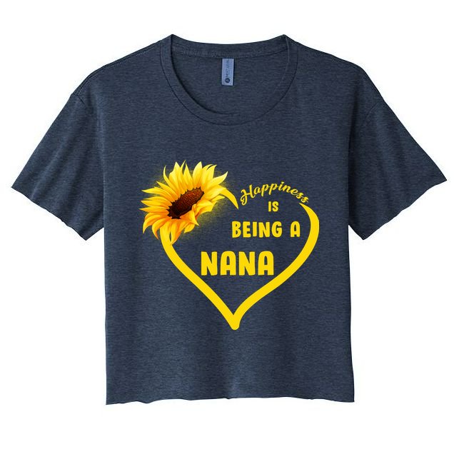 Happiness Is Being Called Nana Sunflower Crop Top