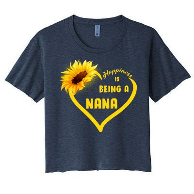 Happiness Is Being Called Nana Sunflower Women's Crop Top Tee