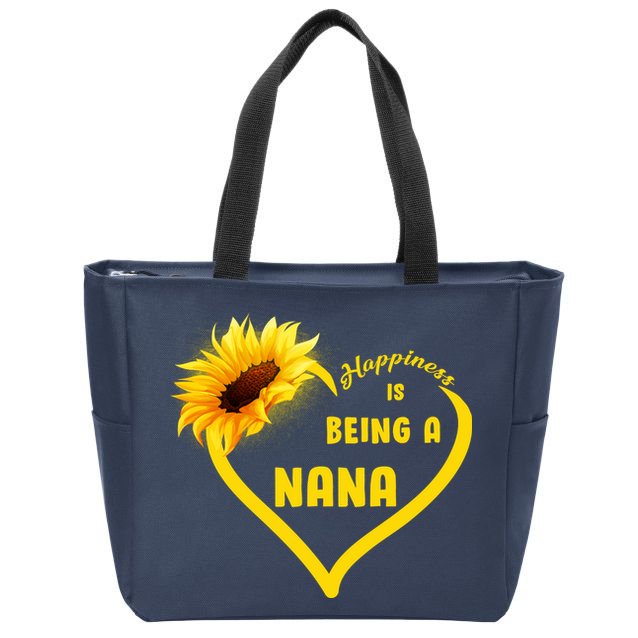 Happiness Is Being Called Nana Sunflower Zip Tote Bag