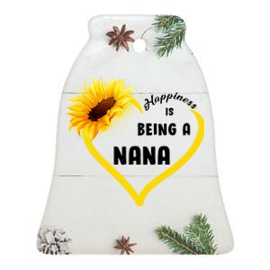 Happiness Is Being Called Nana Sunflower Ceramic Bell Ornament