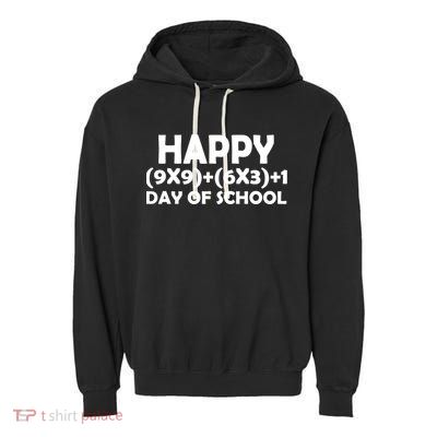 Happy 100 Days Of School Math Equation Garment-Dyed Fleece Hoodie