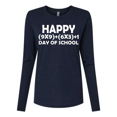 Happy 100 Days Of School Math Equation Womens Cotton Relaxed Long Sleeve T-Shirt