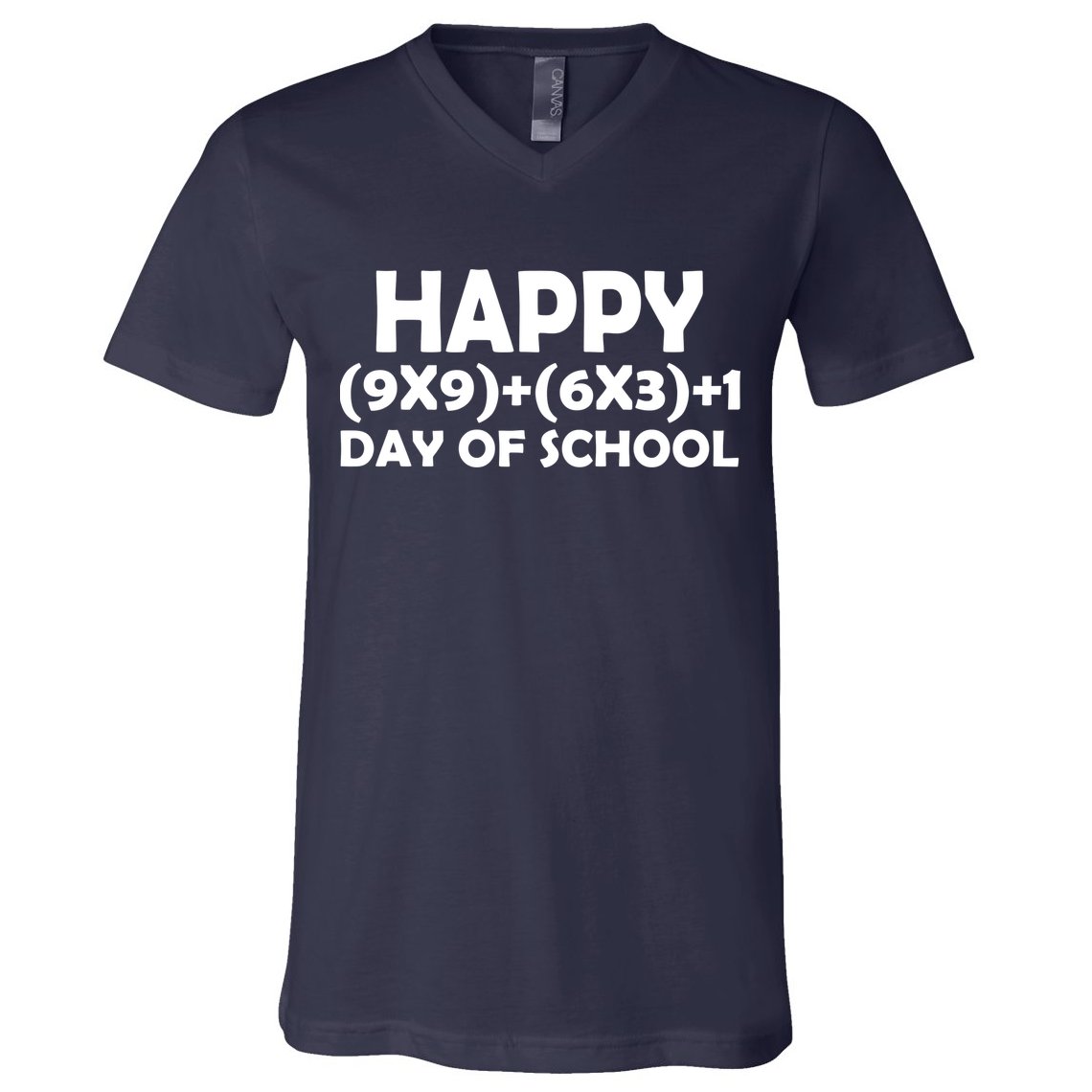 Happy 100 Days Of School Math Equation V-Neck T-Shirt
