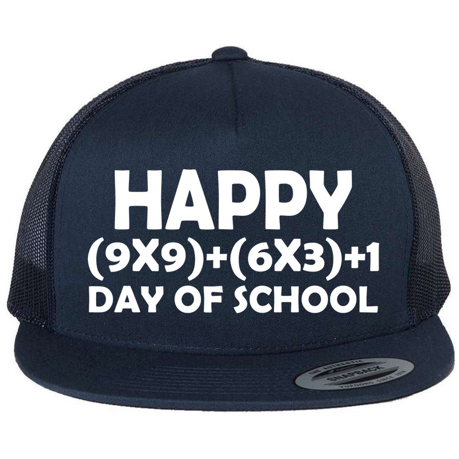 Happy 100 Days Of School Math Equation Flat Bill Trucker Hat