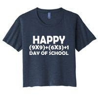 Happy 100 Days Of School Math Equation Women's Crop Top Tee