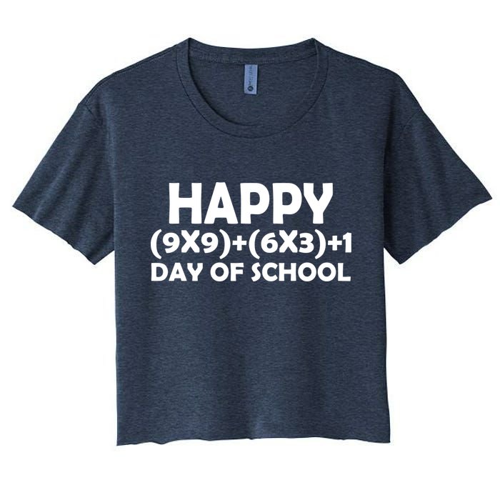 Happy 100 Days Of School Math Equation Women's Crop Top Tee