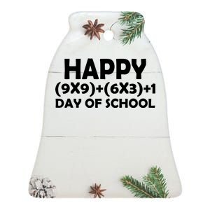 Happy 100 Days Of School Math Equation Ceramic Bell Ornament