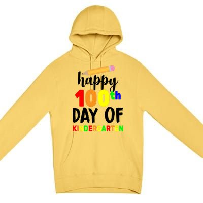 Happy 100th Day Of Kindergarten Pencil Premium Pullover Hoodie