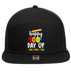 Happy 100th Day Of Kindergarten Pencil 7 Panel Mesh Trucker Snapback Hat