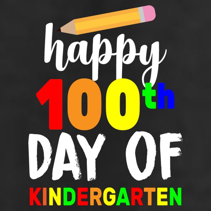Happy 100th Day Of Kindergarten Pencil 7 Panel Mesh Trucker Snapback Hat