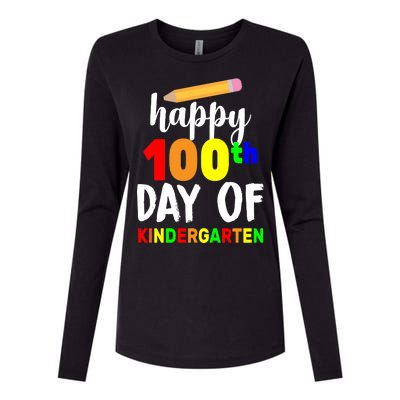 Happy 100th Day Of Kindergarten Pencil Womens Cotton Relaxed Long Sleeve T-Shirt