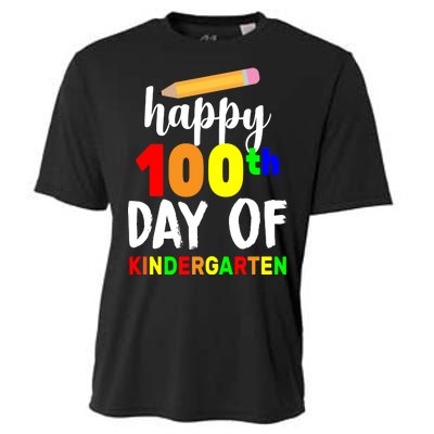 Happy 100th Day Of Kindergarten Pencil Cooling Performance Crew T-Shirt