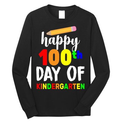 Happy 100th Day Of Kindergarten Pencil Long Sleeve Shirt