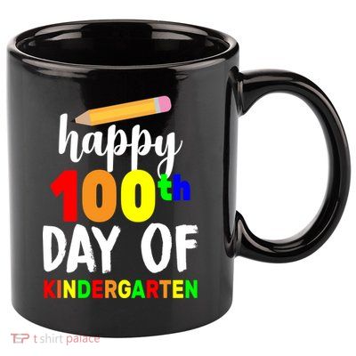 Happy 100th Day Of Kindergarten Pencil 11oz C Handle Ceramic Mug