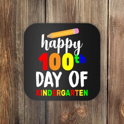 Happy 100th Day Of Kindergarten Pencil Coaster