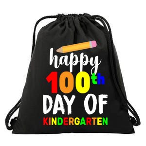 Happy 100th Day Of Kindergarten Pencil Drawstring Bag