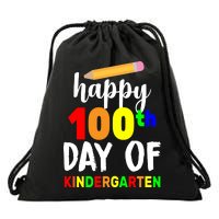 Happy 100th Day Of Kindergarten Pencil Drawstring Bag