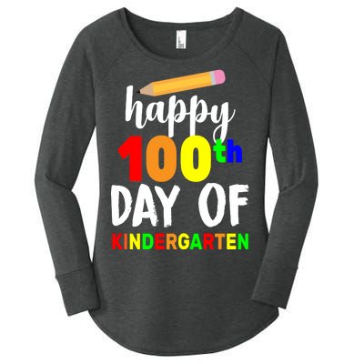 Happy 100th Day Of Kindergarten Pencil Women's Perfect Tri Tunic Long Sleeve Shirt