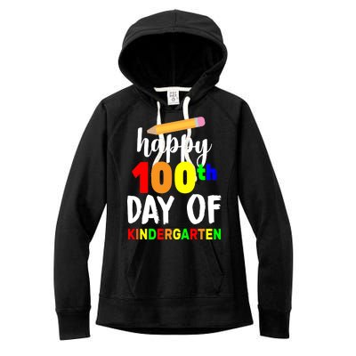 Happy 100th Day Of Kindergarten Pencil Women's Fleece Hoodie