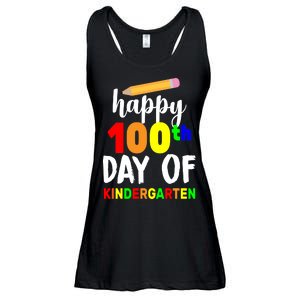 Happy 100th Day Of Kindergarten Pencil Ladies Essential Flowy Tank