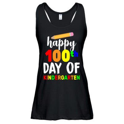 Happy 100th Day Of Kindergarten Pencil Ladies Essential Flowy Tank