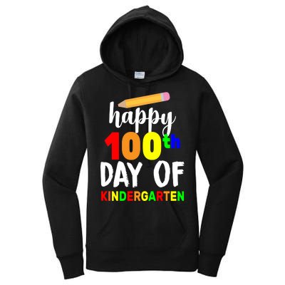 Happy 100th Day Of Kindergarten Pencil Women's Pullover Hoodie