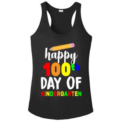 Happy 100th Day Of Kindergarten Pencil Ladies PosiCharge Competitor Racerback Tank