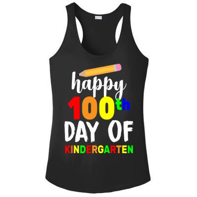 Happy 100th Day Of Kindergarten Pencil Ladies PosiCharge Competitor Racerback Tank