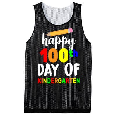 Happy 100th Day Of Kindergarten Pencil Mesh Reversible Basketball Jersey Tank