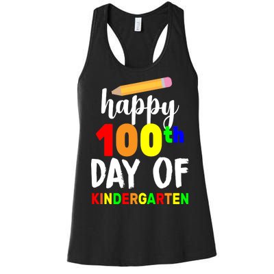 Happy 100th Day Of Kindergarten Pencil Women's Racerback Tank