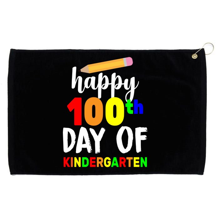 Happy 100th Day Of Kindergarten Pencil Grommeted Golf Towel