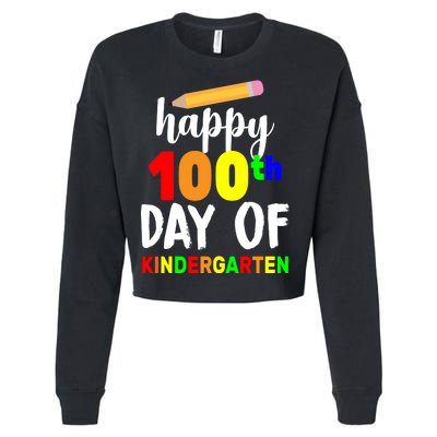 Happy 100th Day Of Kindergarten Pencil Cropped Pullover Crew