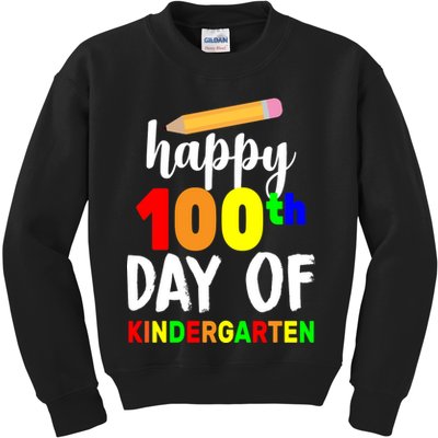 Happy 100th Day Of Kindergarten Pencil Kids Sweatshirt